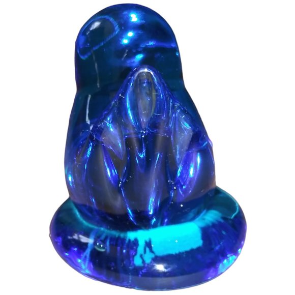 Bluebird of Happiness Paperweight Leo Ward 1992 Bluebird Glass Figurine - Picture 2 of 8